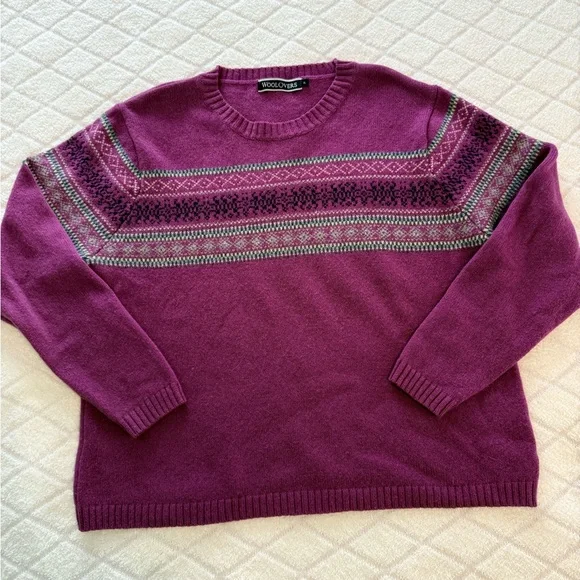 Woolovers Women's Pink Crew Neck Sweater - Picture 7 of 9
